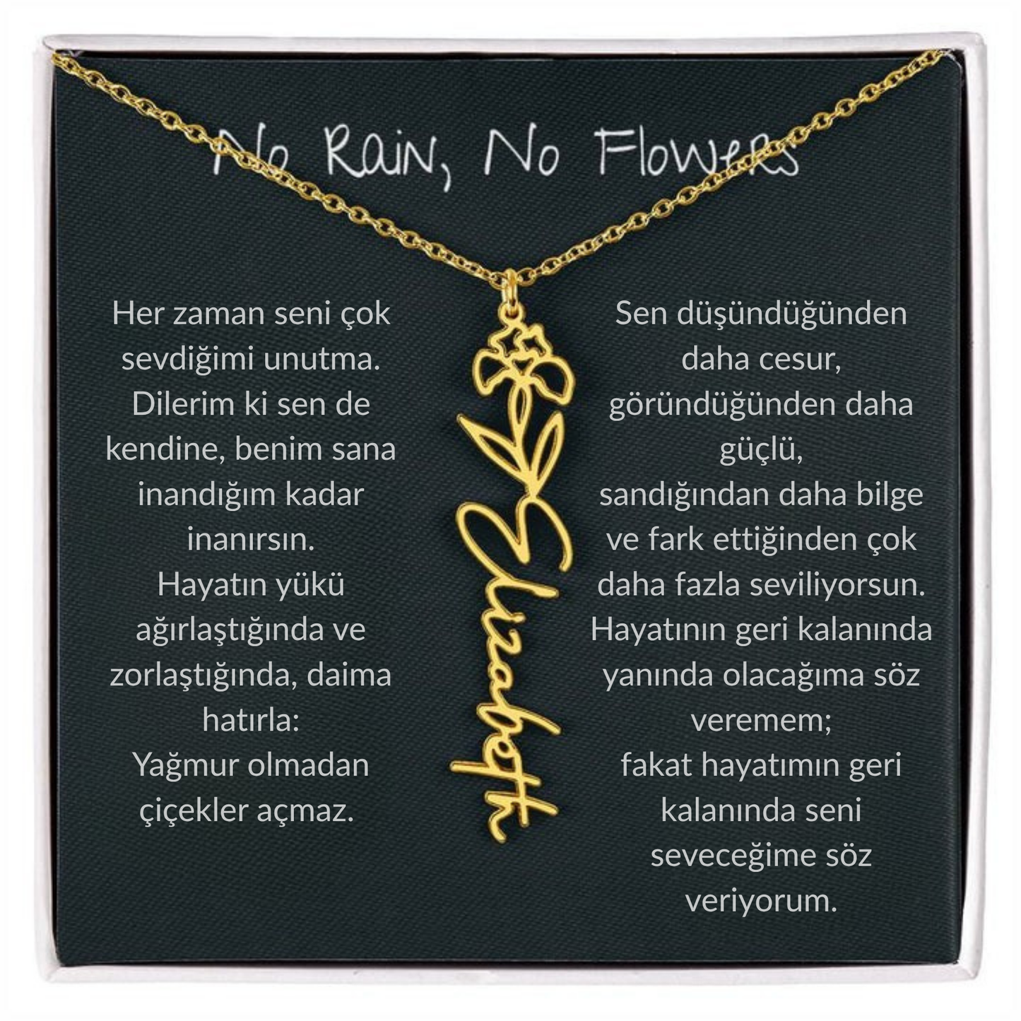 [SEPETTE EK %10 İNDRİM SADECE SINIRLI BİR SÜRE İÇİN] 🌸 Doğum Ayı Çiçeği İsim Kolyesi – Kişiye Özel