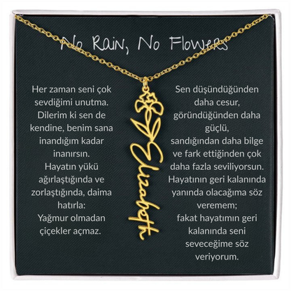 [SEPETTE EK %10 İNDRİM SADECE SINIRLI BİR SÜRE İÇİN] 🌸 Doğum Ayı Çiçeği İsim Kolyesi – Kişiye Özel
