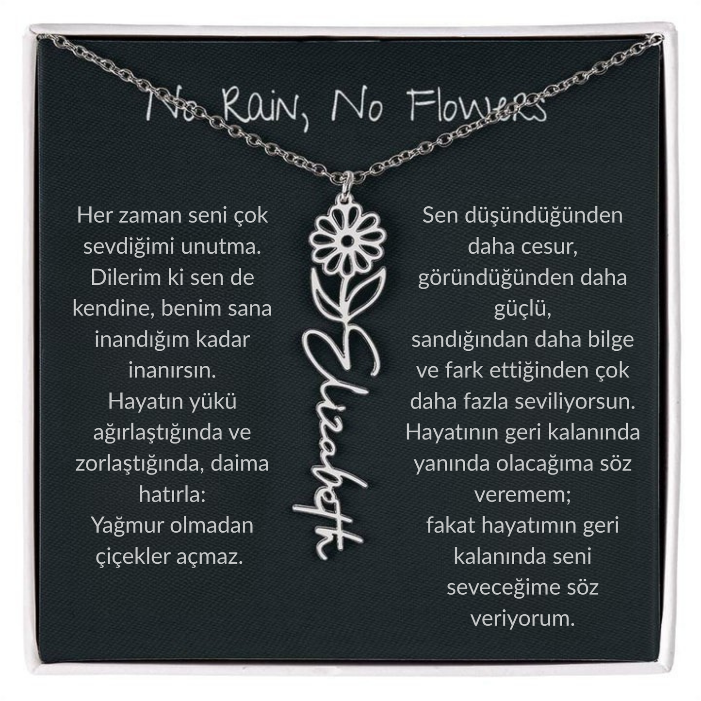 [SEPETTE EK %10 İNDRİM SADECE SINIRLI BİR SÜRE İÇİN] 🌸 Doğum Ayı Çiçeği İsim Kolyesi – Kişiye Özel