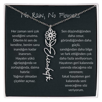 [SEPETTE EK %10 İNDRİM SADECE SINIRLI BİR SÜRE İÇİN] 🌸 Doğum Ayı Çiçeği İsim Kolyesi – Kişiye Özel