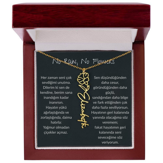 [SEPETTE EK %10 İNDRİM SADECE SINIRLI BİR SÜRE İÇİN] 🌸 Doğum Ayı Çiçeği İsim Kolyesi – Kişiye Özel
